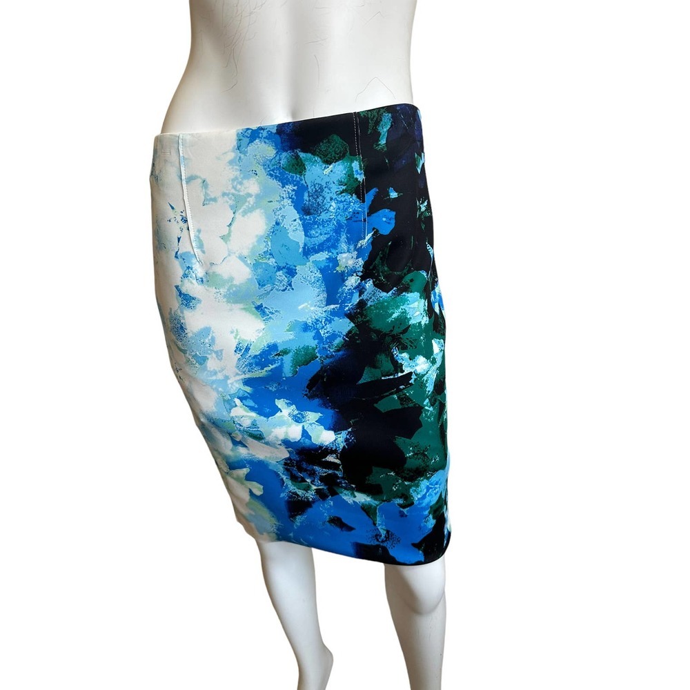 T Tahari Blue Green Black Pencil Skirt From Bloomingdale's sz 4 NWT orig. $98 - Picture 1 of 10